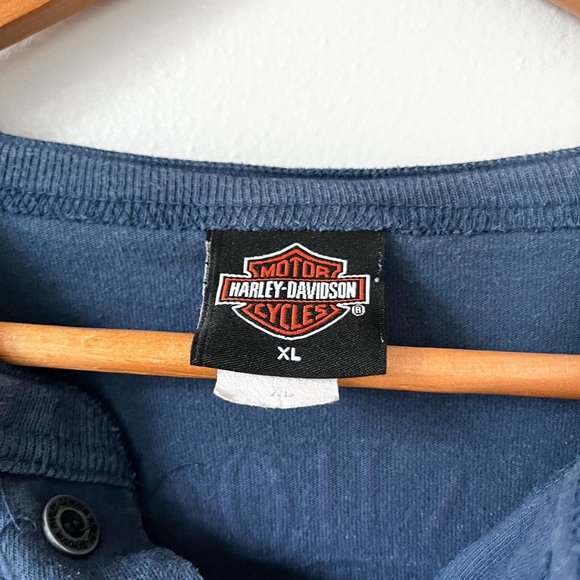 Harley Davidson Chattahoochee Navy Henley - Picture 2 of 4